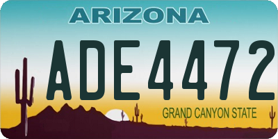 AZ license plate ADE4472