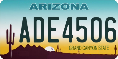 AZ license plate ADE4506