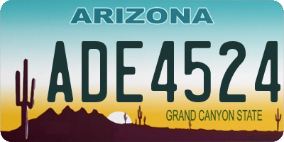 AZ license plate ADE4524