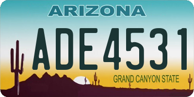 AZ license plate ADE4531