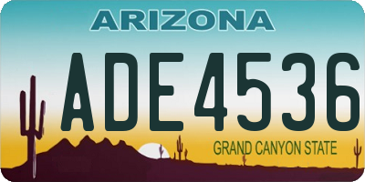 AZ license plate ADE4536
