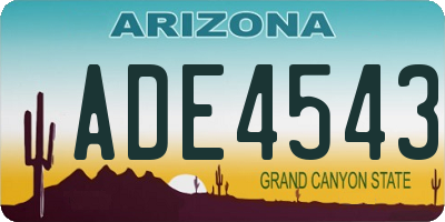 AZ license plate ADE4543
