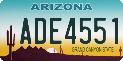 AZ license plate ADE4551