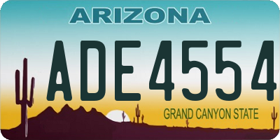 AZ license plate ADE4554