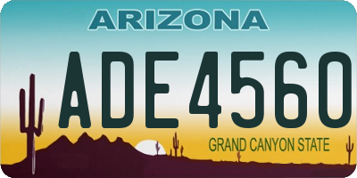 AZ license plate ADE4560