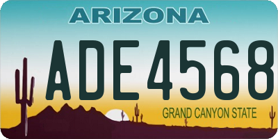 AZ license plate ADE4568