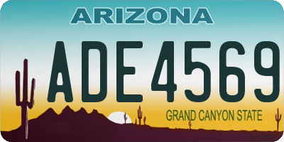 AZ license plate ADE4569