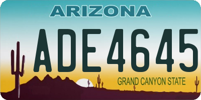 AZ license plate ADE4645