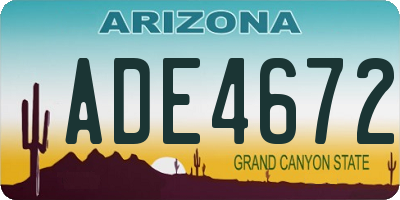 AZ license plate ADE4672
