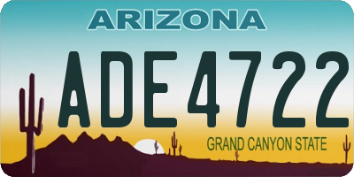 AZ license plate ADE4722