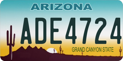 AZ license plate ADE4724