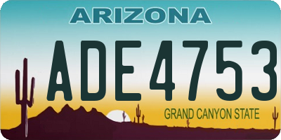 AZ license plate ADE4753