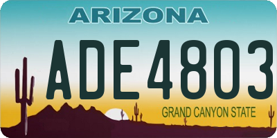 AZ license plate ADE4803