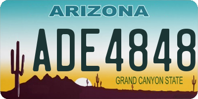AZ license plate ADE4848