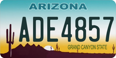 AZ license plate ADE4857