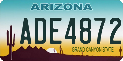 AZ license plate ADE4872