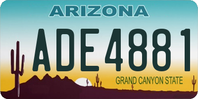 AZ license plate ADE4881