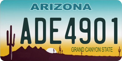 AZ license plate ADE4901