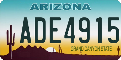 AZ license plate ADE4915