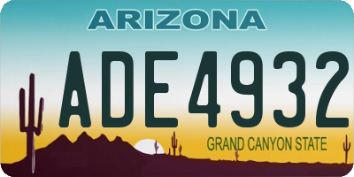 AZ license plate ADE4932