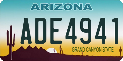 AZ license plate ADE4941