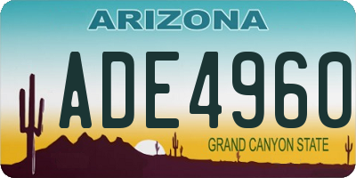 AZ license plate ADE4960