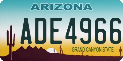 AZ license plate ADE4966