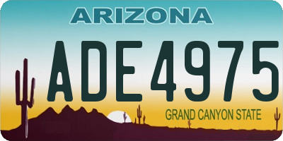 AZ license plate ADE4975