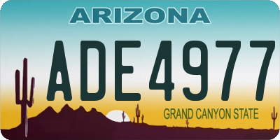 AZ license plate ADE4977