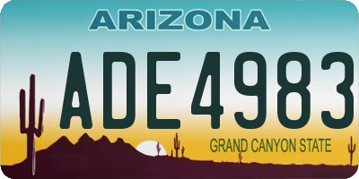 AZ license plate ADE4983