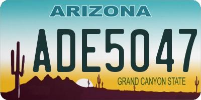AZ license plate ADE5047