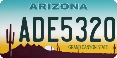 AZ license plate ADE5320