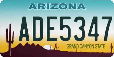 AZ license plate ADE5347
