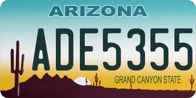 AZ license plate ADE5355