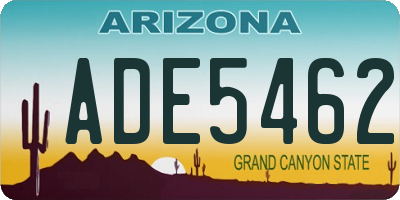 AZ license plate ADE5462