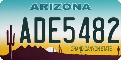 AZ license plate ADE5482