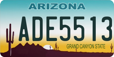 AZ license plate ADE5513