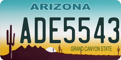 AZ license plate ADE5543