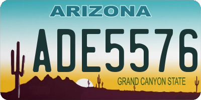 AZ license plate ADE5576