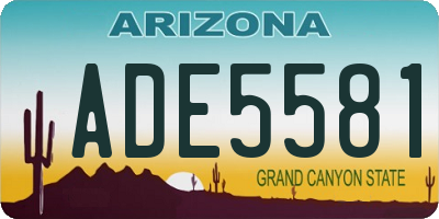 AZ license plate ADE5581