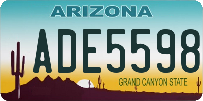 AZ license plate ADE5598