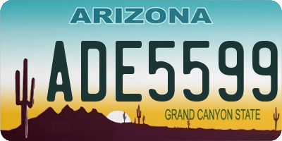 AZ license plate ADE5599