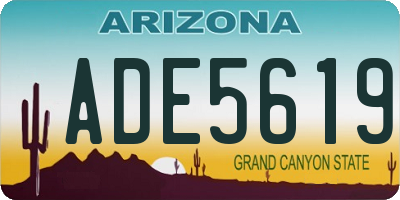 AZ license plate ADE5619