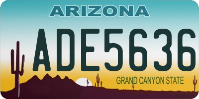 AZ license plate ADE5636