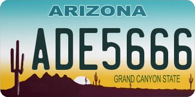 AZ license plate ADE5666