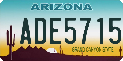 AZ license plate ADE5715