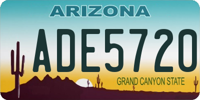 AZ license plate ADE5720