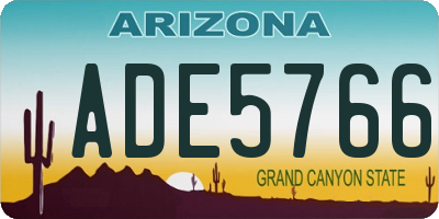 AZ license plate ADE5766