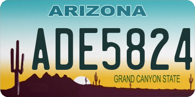 AZ license plate ADE5824