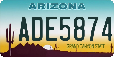 AZ license plate ADE5874